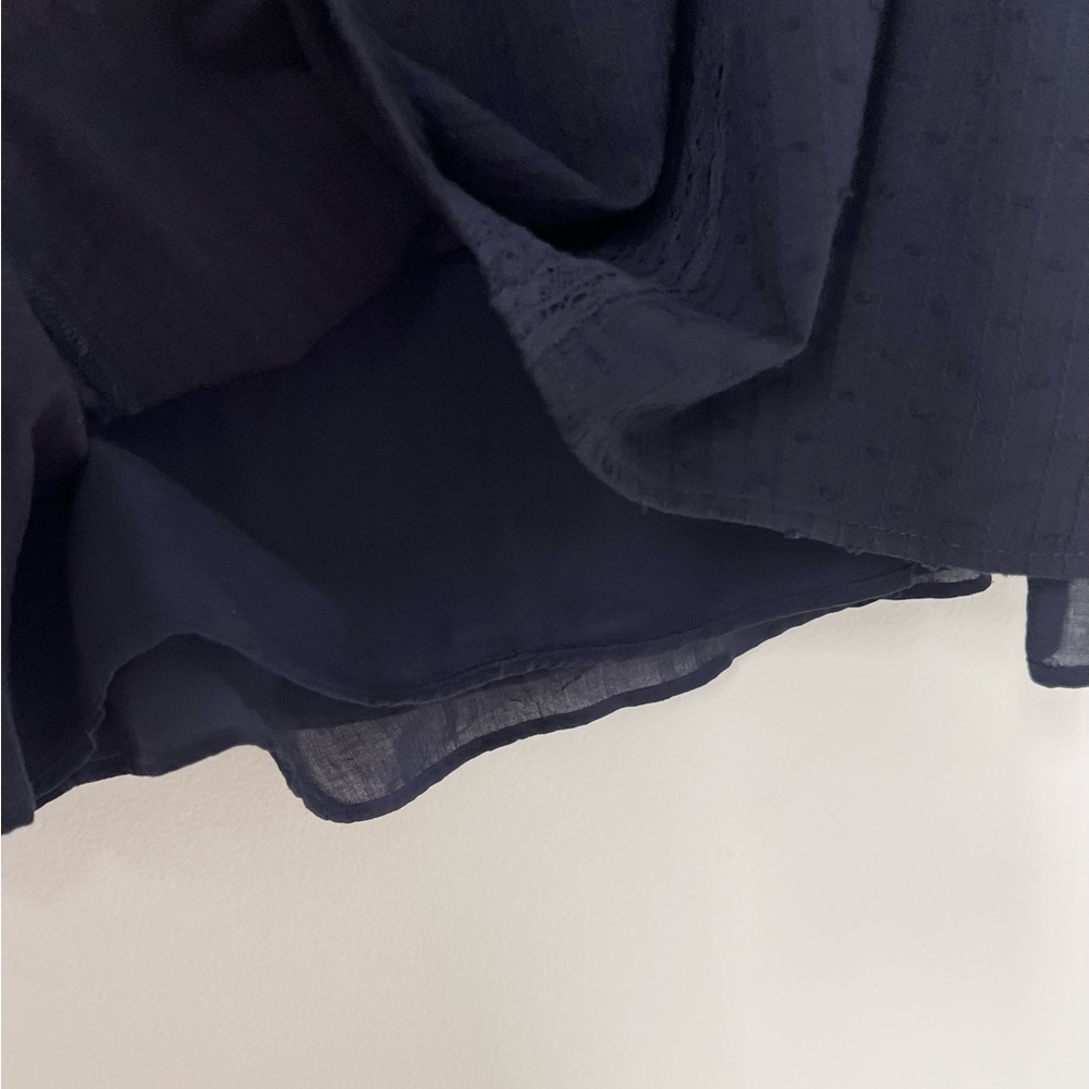 NWT Graylin Barstow Cotton Blouse Navy of Anthropologie - Picture 7 of 7